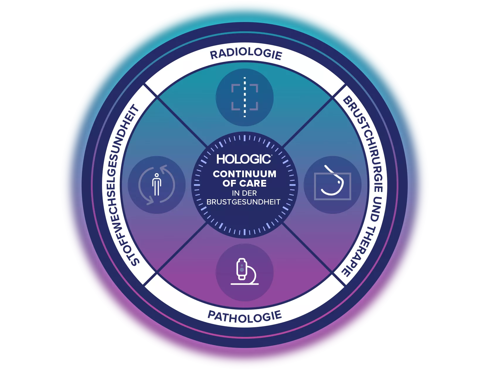 Darstellung des Continuum of Care in der Brustgesundheit von Hologic