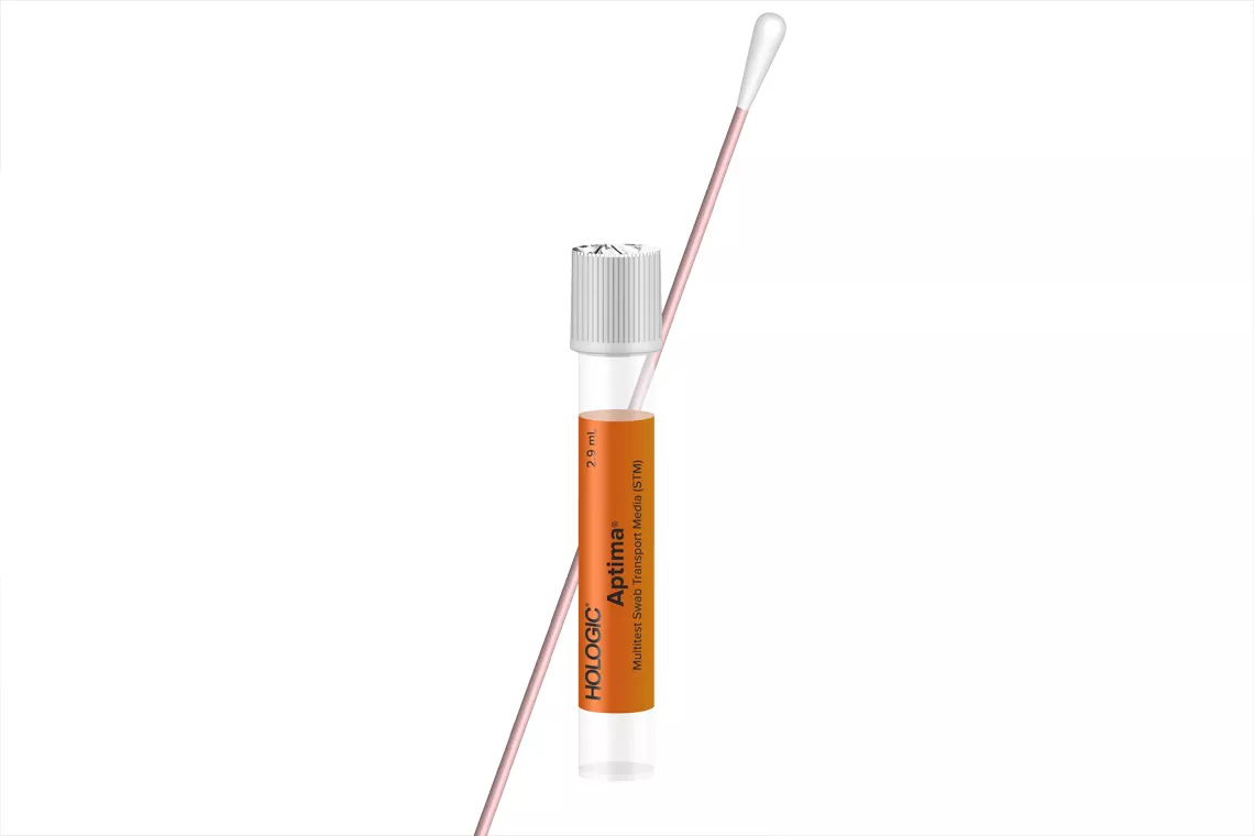 Aptima® Multitest Swab Collection Kit auf weißem Hintergrund