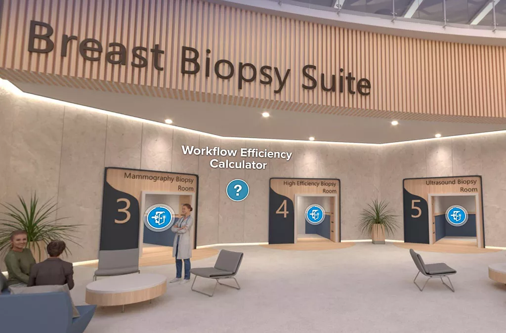 Patientin beim Besuch der Brustbiopsie-Abteilung